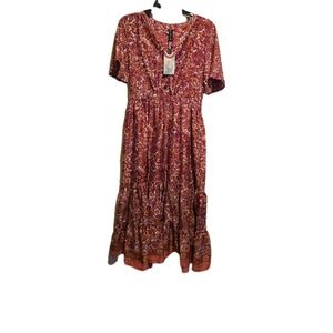 Sacred Threads Multicolor Women's One Size Dress Boho Hippie New‎